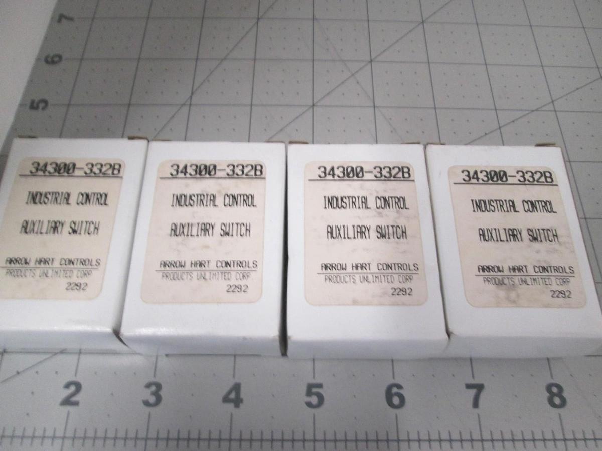 Arrow Hart, 34300-332B, Industrial Control Auxiliary Switch, New, Lot of 4