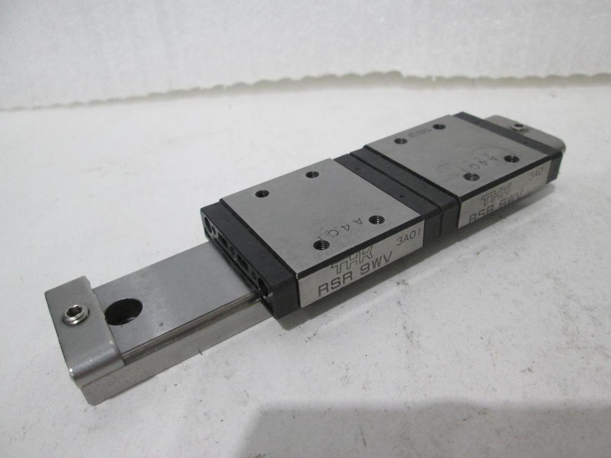 Used THK, RSR 9WV, Linear Slide Block w/ Guide Rail, Used, Lot of 2