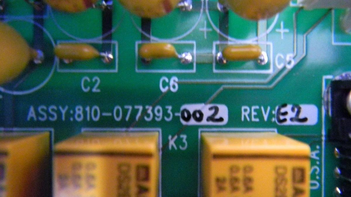Used Lam Research 810-077393-002 Rev E2, Chamber Inter., PCB, Working When Removed