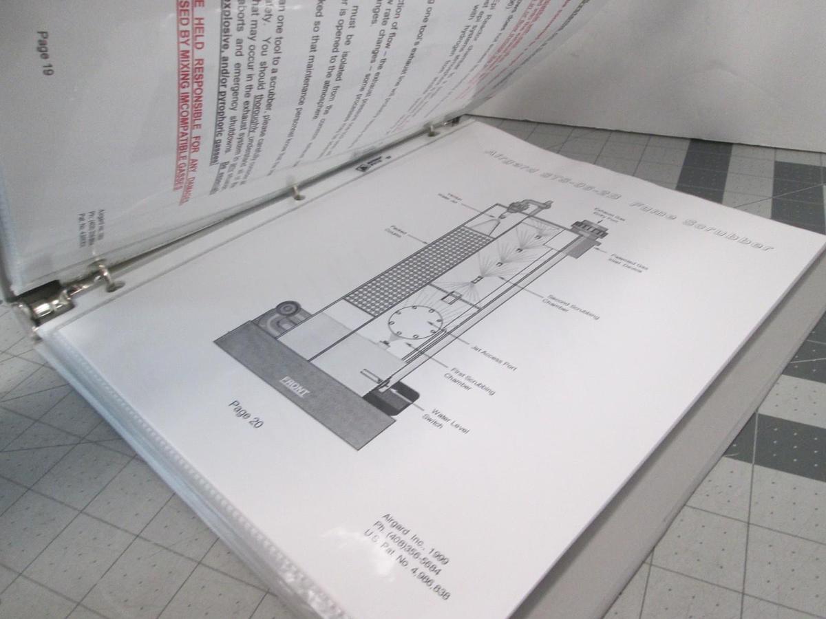 Used Airgard, STS-06 Series Fume Scrubber, Maintenance and Installation Manual, Used