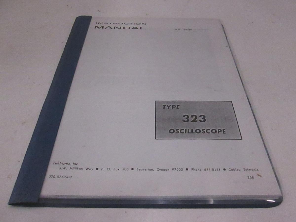 Used Tektronix Inc Type 323 Oscilloscope Instruction Manual, Used