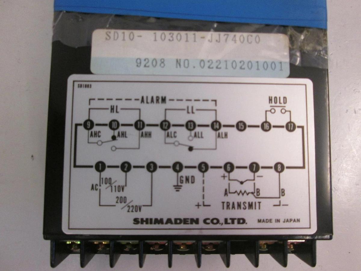 Used Shimaden SD10-103011 Panel Meter Alarm, Used