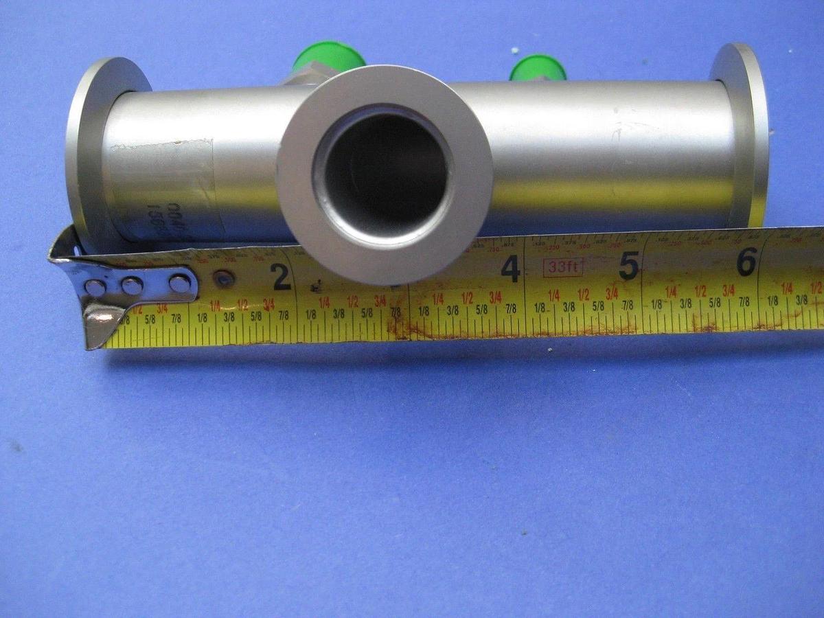 Stainless Steel Vacuum Tube TEE, NW40 Flanges and NW25 Reducer w/ Ports, New