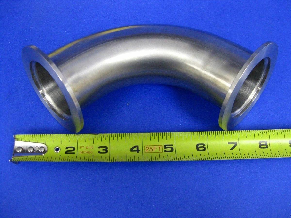 Used Stainless Steel 90° Elbow NW50, 4.25" x 4.25", AMAT 0050-31592, Cleanroom