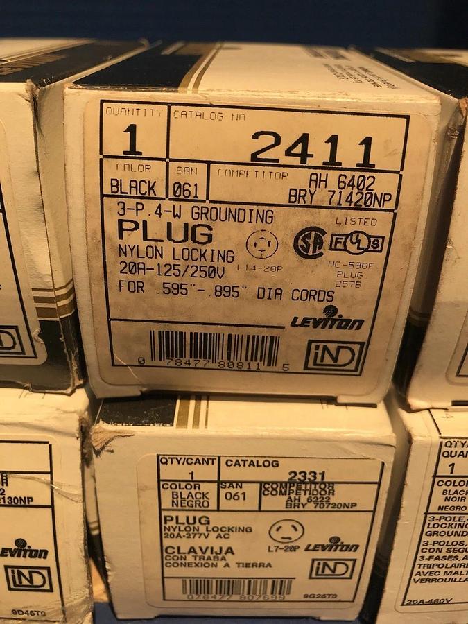 Used Leviton Lot of Plugs/Connector, Lot of 6