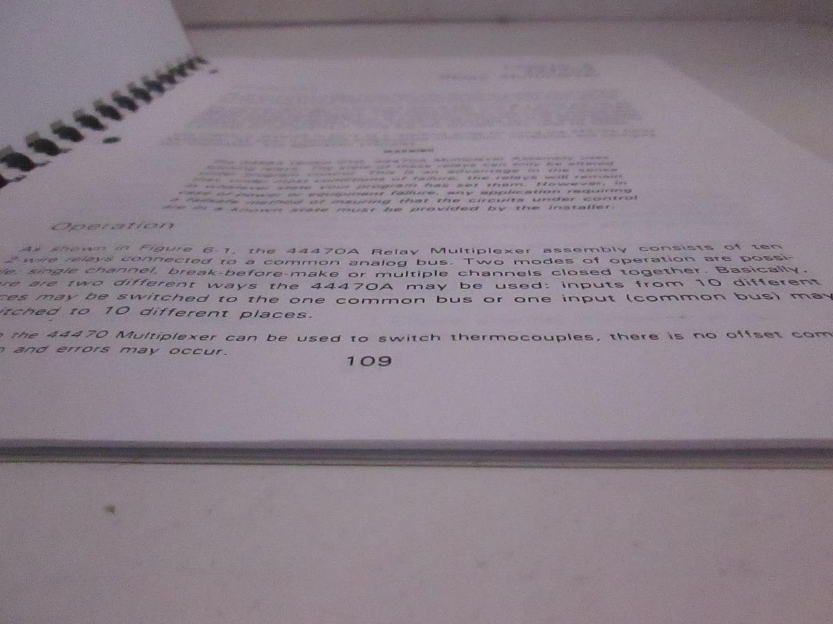 Used HP Model 44470A, Relay Multiplexer Chapter 6, User's Guide, Used