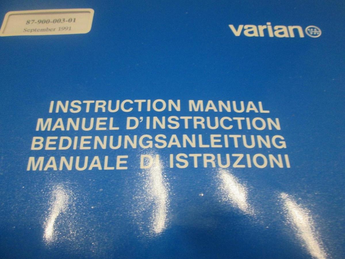 Used Varian, 87-900-003-001, Diode and Triode VacIon Pump Instruction Manual, Used