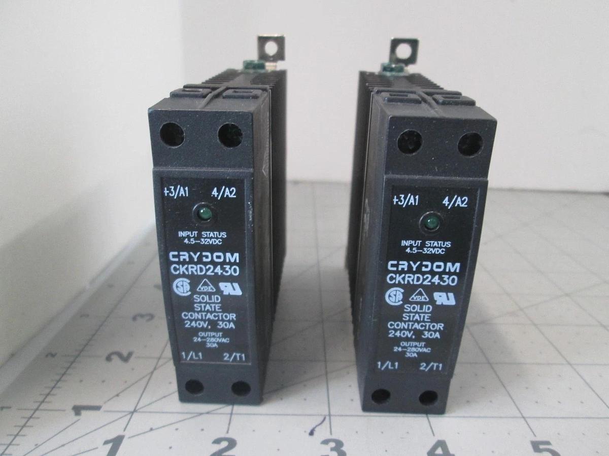 Used Crydom, CKRD2430, Solid State Contactor, 240V, 30A, Used, Lot of 2