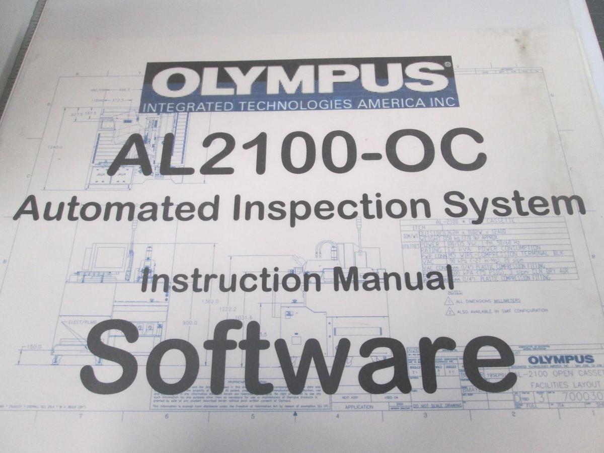 Used Olympus, AL2100-OC, Automated Inspection System, Instruction Manual, Used