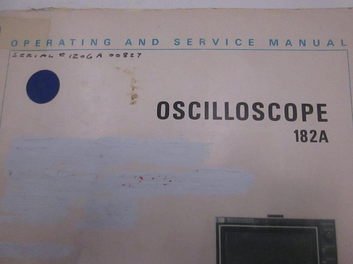Used HP 182A Oscilloscope Operator and Service Manual, Used