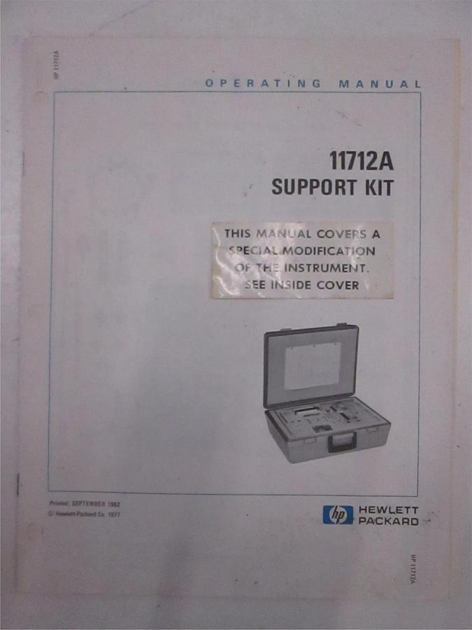 Used HP Model 11712A Support Kit Operating Manual, Used