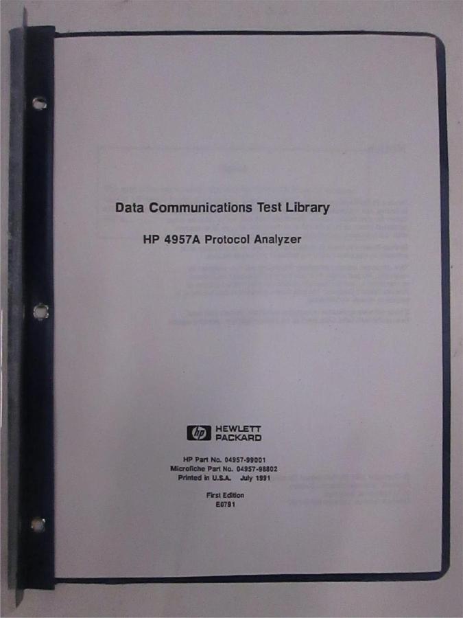 Used HP 4957A Protocol Analyzer Data Communications Test Library, Used