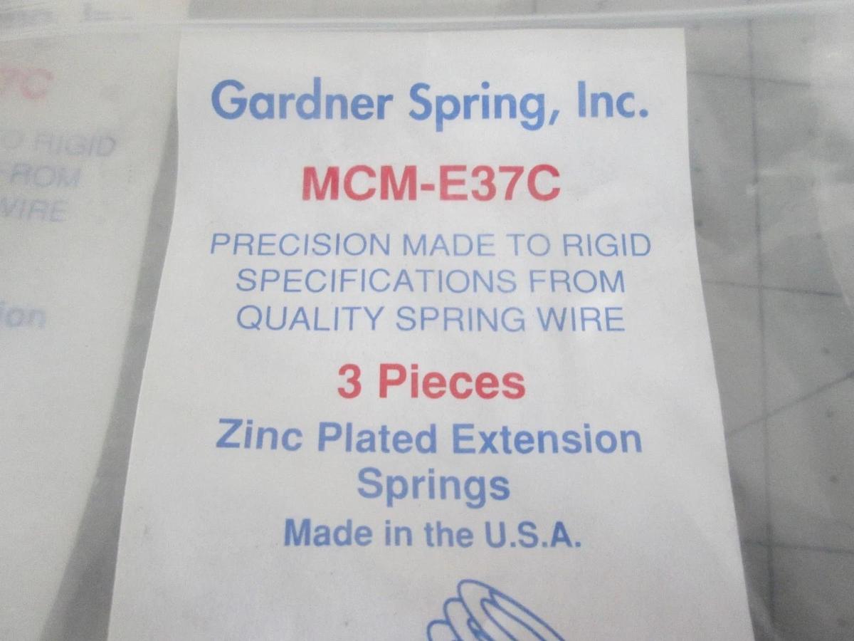 Gardner Spring, MCM-E37C, Zinc Plated Spring Extension, .3750"OD, New, Lot of 9