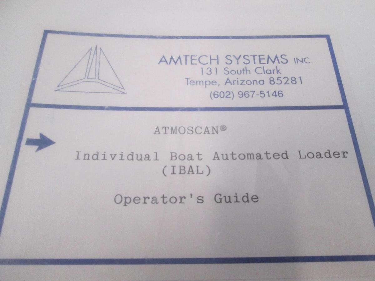 Used Amtech, Atmoscan Individual Boat Automated Loader, Operators Guide, New