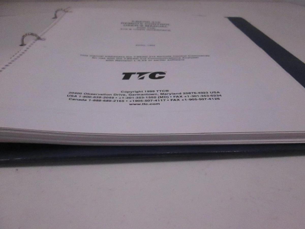 Used T-Berd 310 Remote Control 310-S User Interface, User's Guide, 50-15946-01, Used