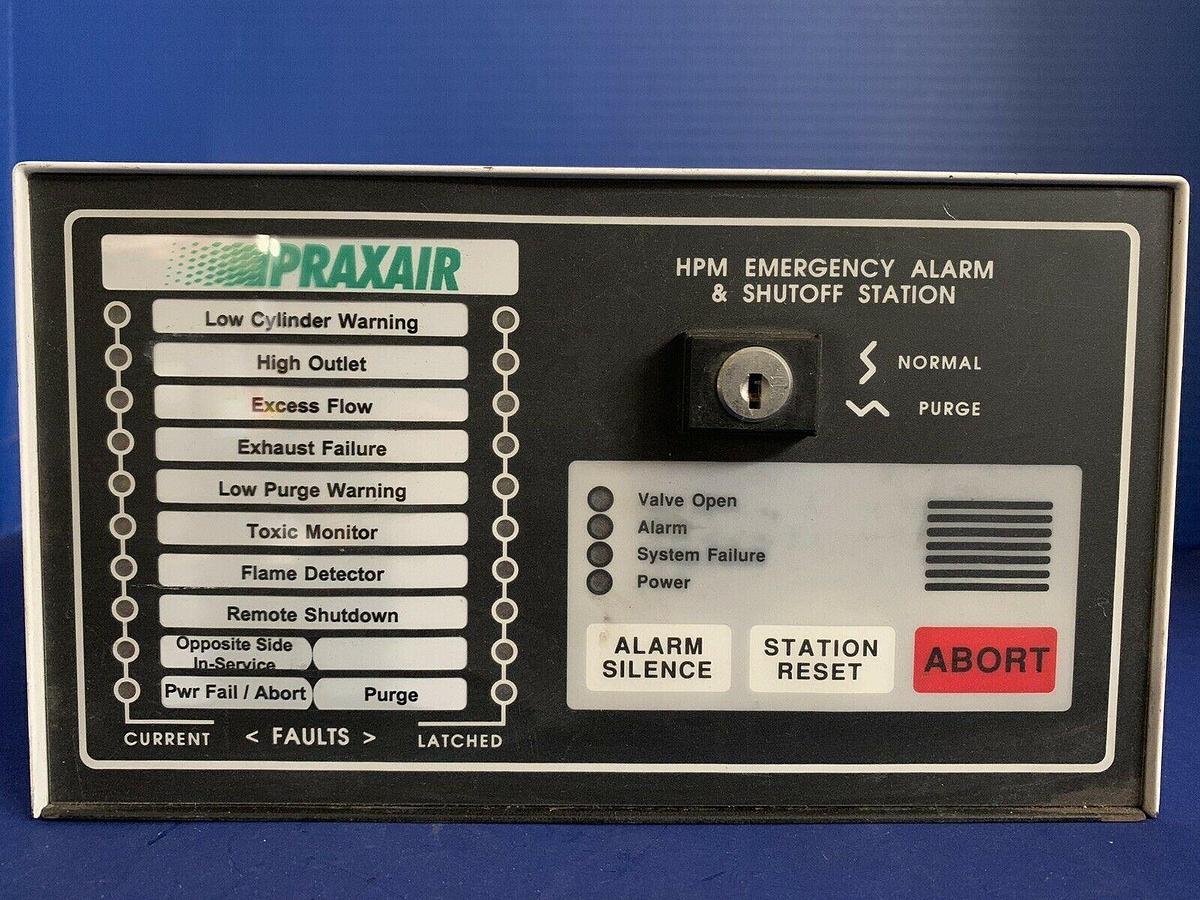 Used Praxair HPM Emergency Alarm and Shutoff Station, For Parts