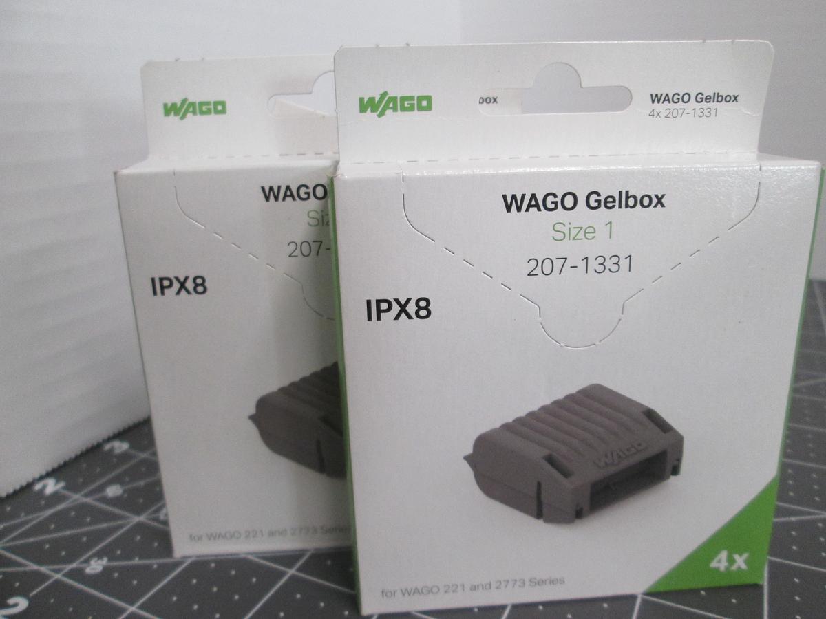 Used WAGO,207-1331, Gelbox Size 1 IPX8 221-2273 Series Lot of 2 Boxes New