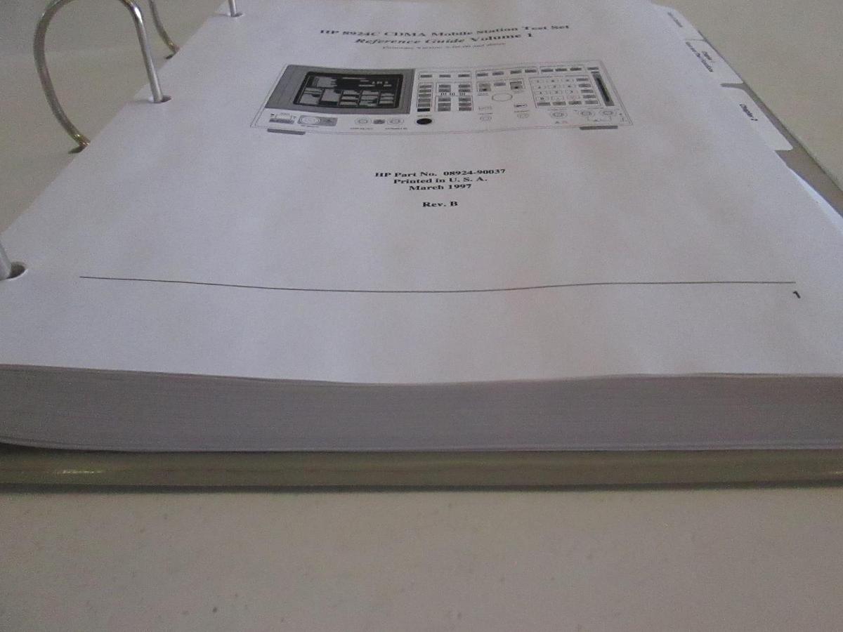Used HP 8924 CDMA Mobile Station Test Set Reference Guide, Volume 1, Used