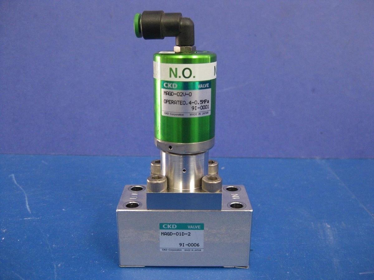 Used CKD MAGD-O1D-2 Air Operated Block Valve, N.O., Used