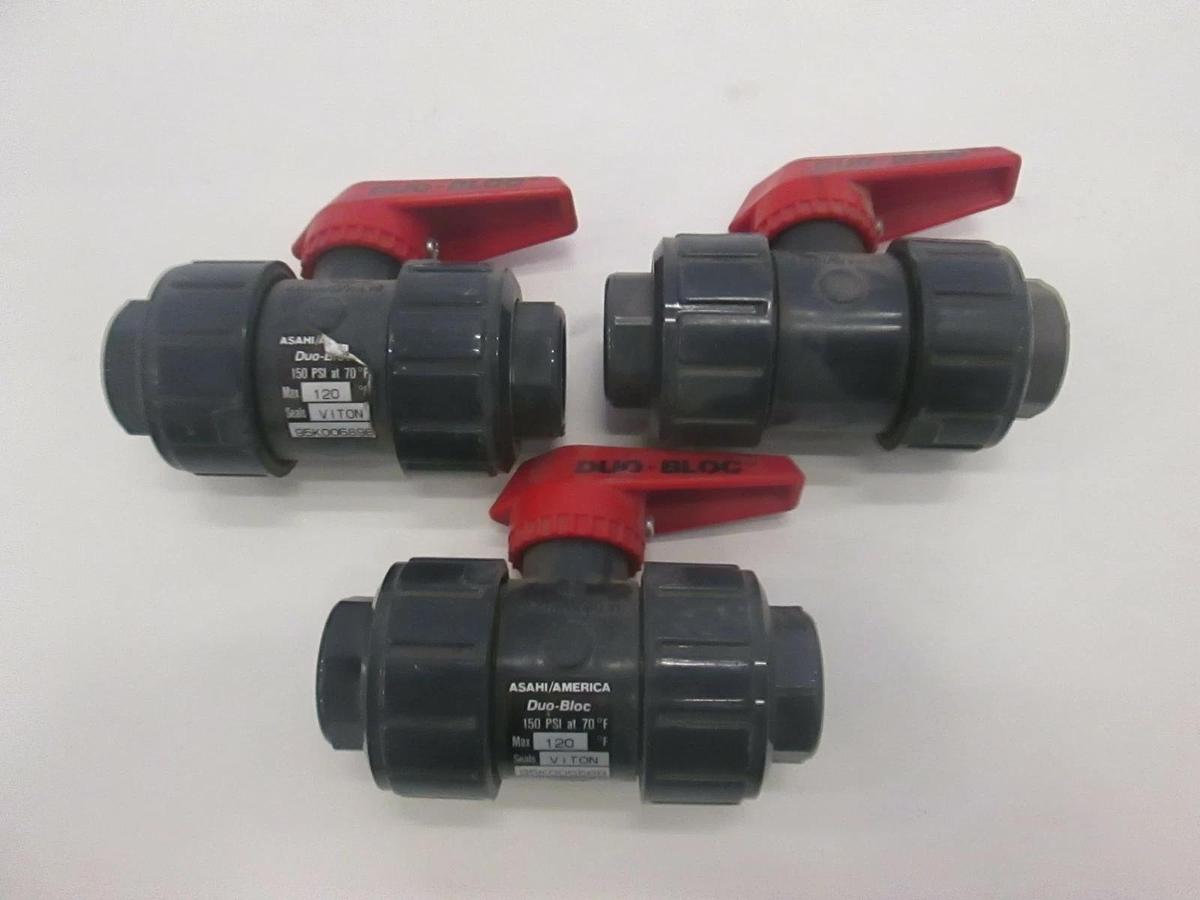 Used Asahi-America, Duo-Bloc Ball Valve, 95K00556B, Used, Lot of 3