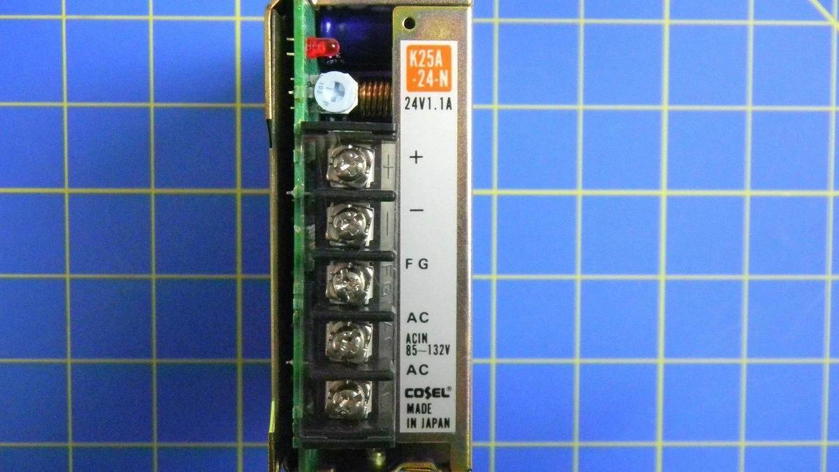 Used Cosel K25A-24-N Power Supply, 24VDC, 1.1A, 85~132V, Used