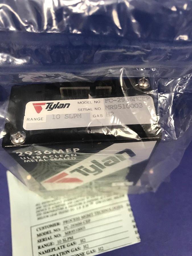 Used Tylan 2936MEP MFC Mass Flow Controller H2, 10 SLPM, Rfrb