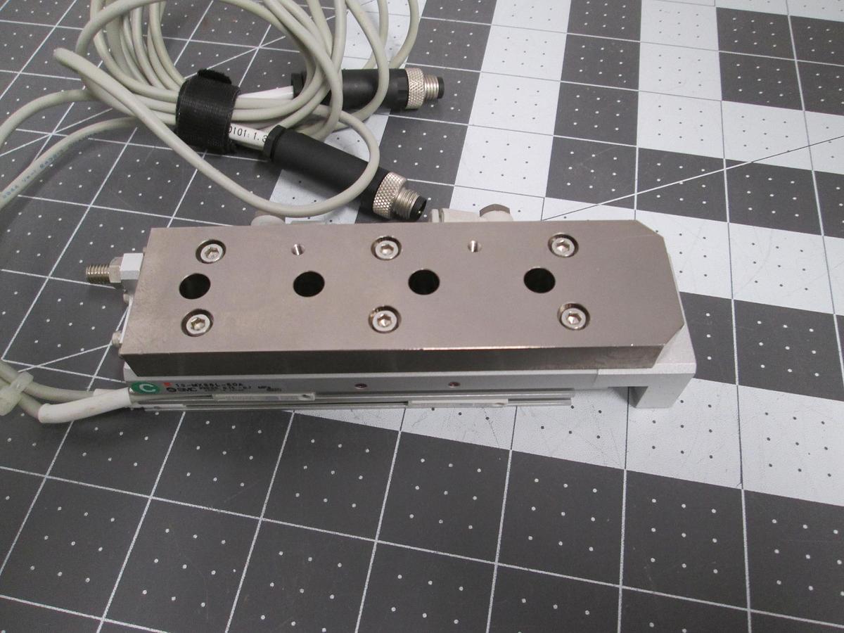 Used SMC 13-MXS6L-50A Precision Air Slide Table Cyl with 2x D-M9NW Auto Switches