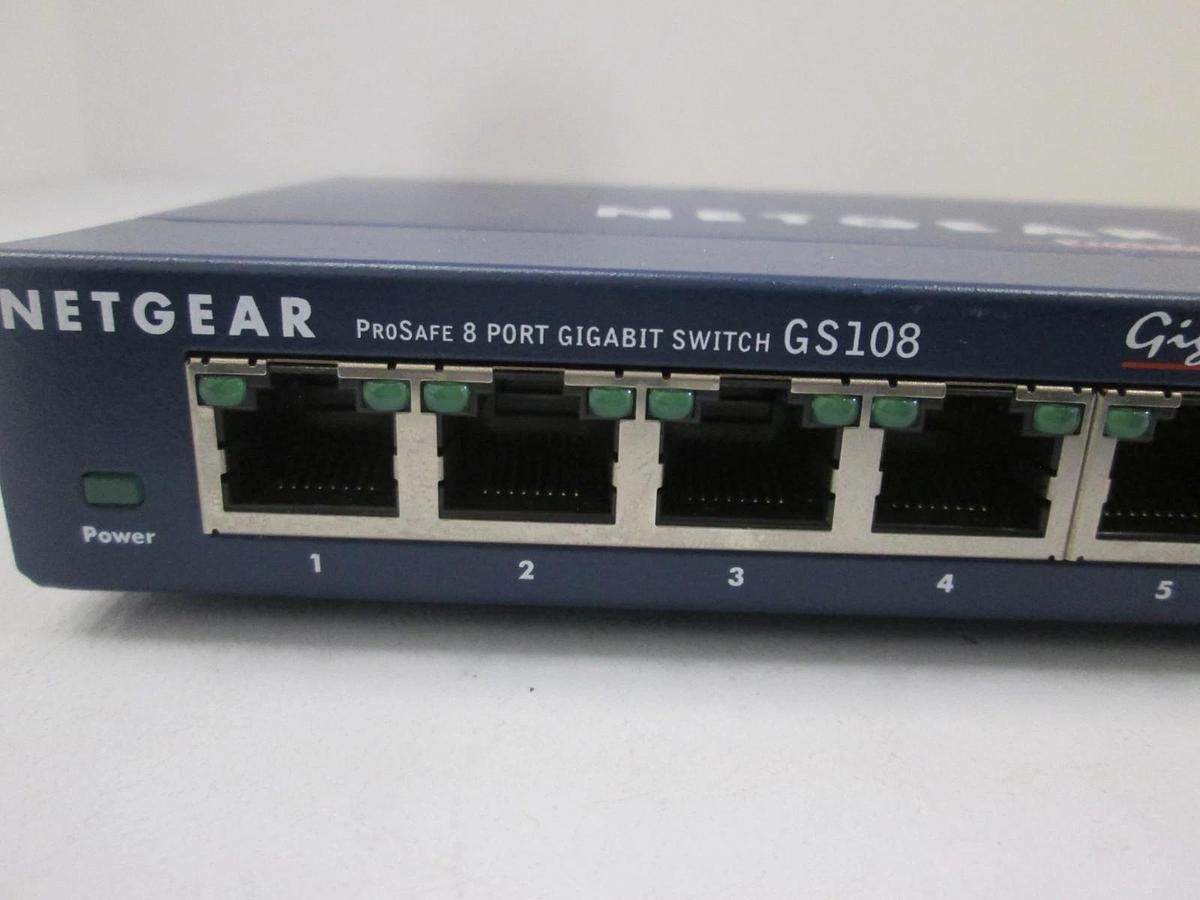 Used Netgear, GS108, ProSafe 8 Port Gigabit Switch, Used