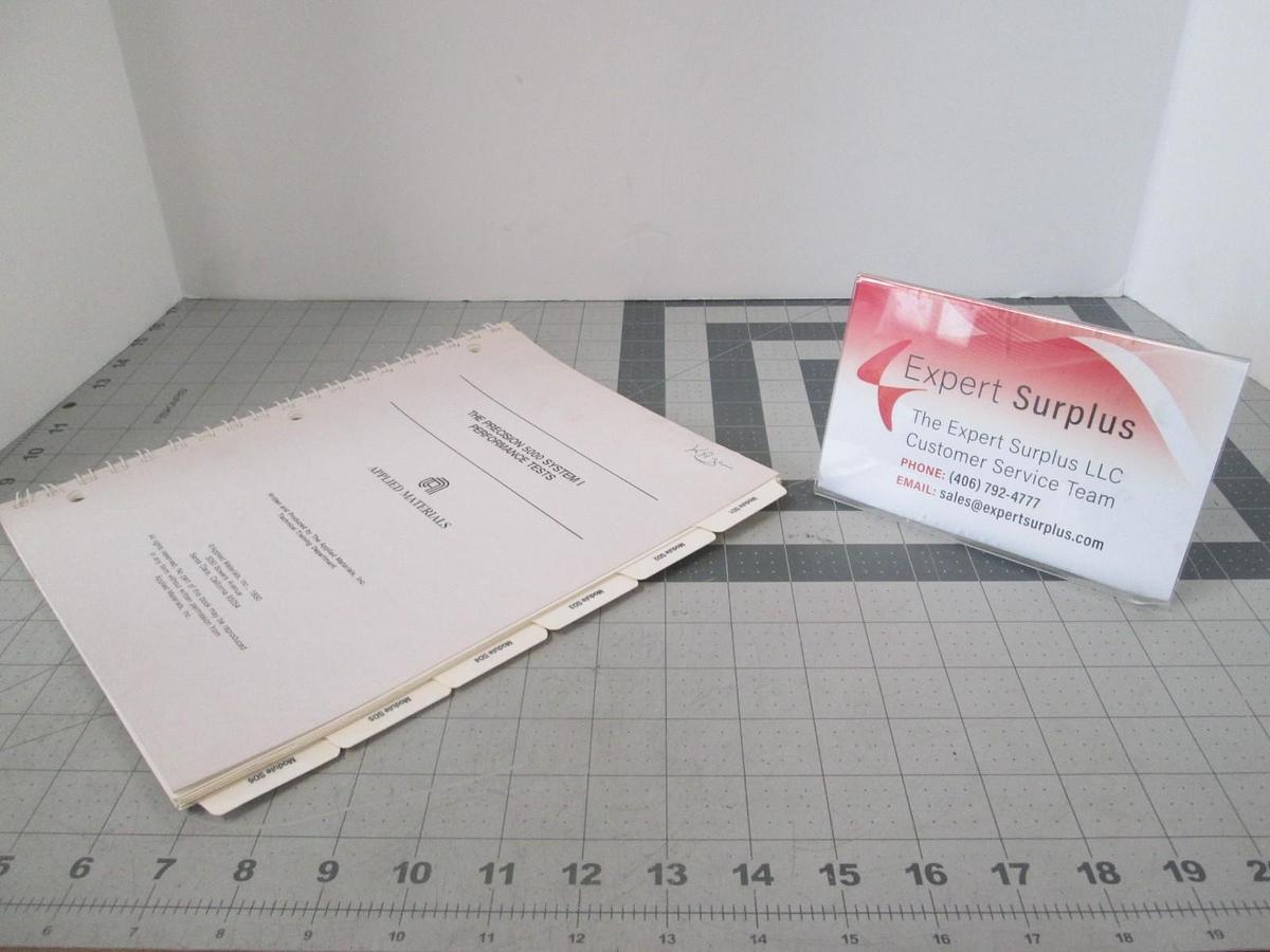 Used AMAT, Precision 5000 System I, Performance Tests, Used