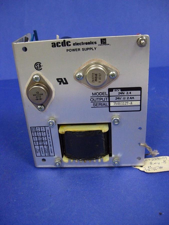 Used ACDC Electronics 24N2.4 Power Supply, 24V, 2.4A, Used