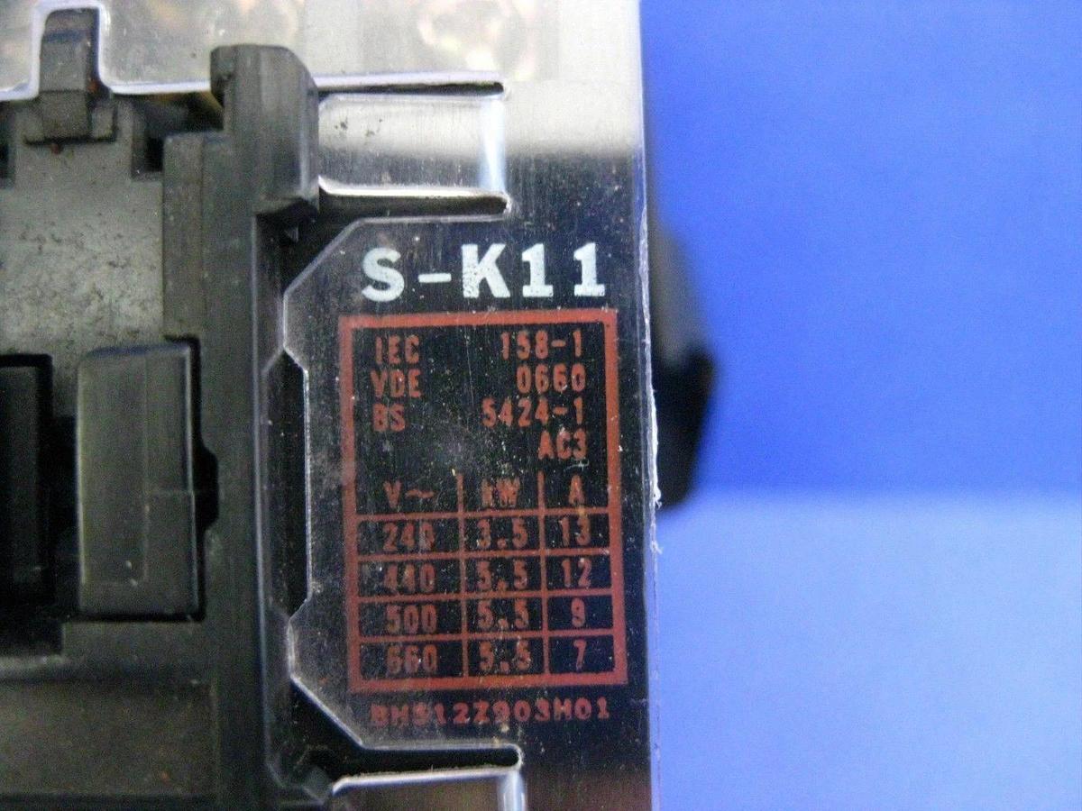 Used Mitsubishi S-K11 Magnetic Contactor, 100VAC Coil, Lot of 4, Used