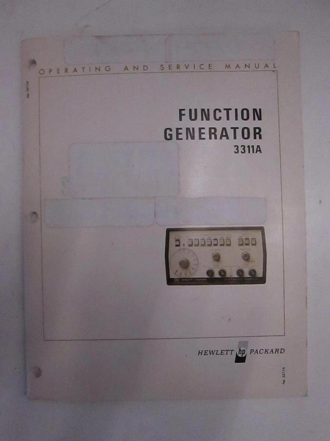 Used HP 3311A Function Generator, Operating and Service Manual, Used
