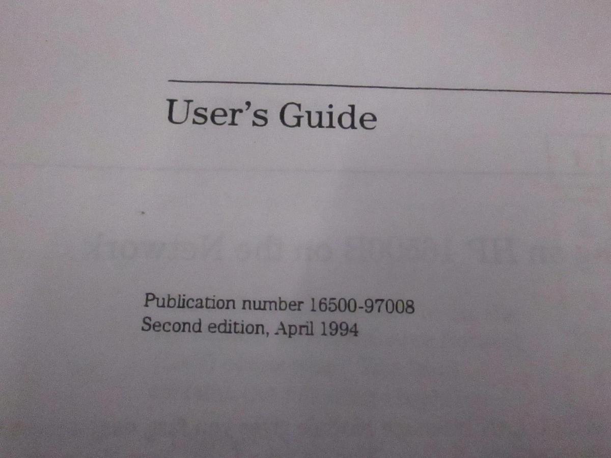 Used HP 16500L LAN Interface Module User's Guide, Used