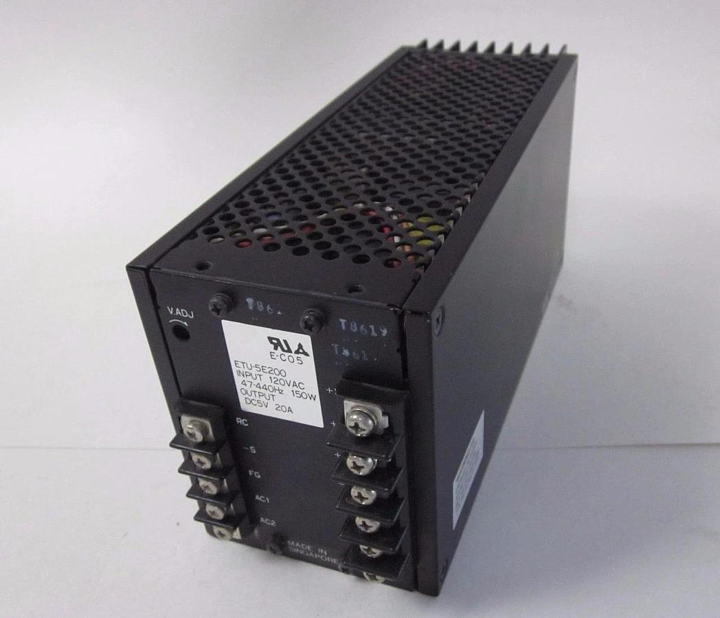 Used Matsushita ETU-5E200 Power Supply, Input: 120VAC, 47-440HZ, 150W, Out: DC,5V,20A