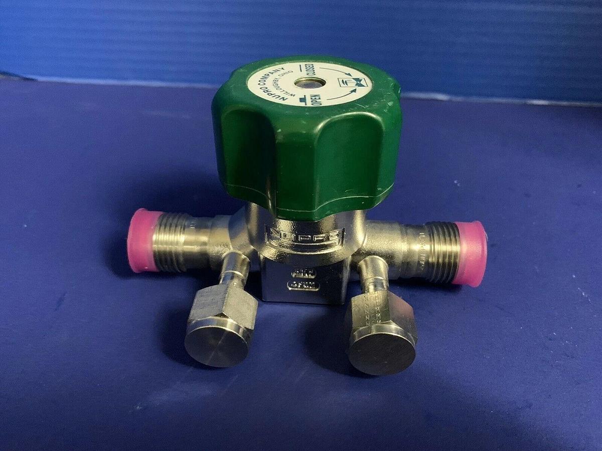 Used Swagelok Nupro Diaphragm Valve, 6L-ELD8-CCBB, 1/2" MVCR, 2 Purge Ports