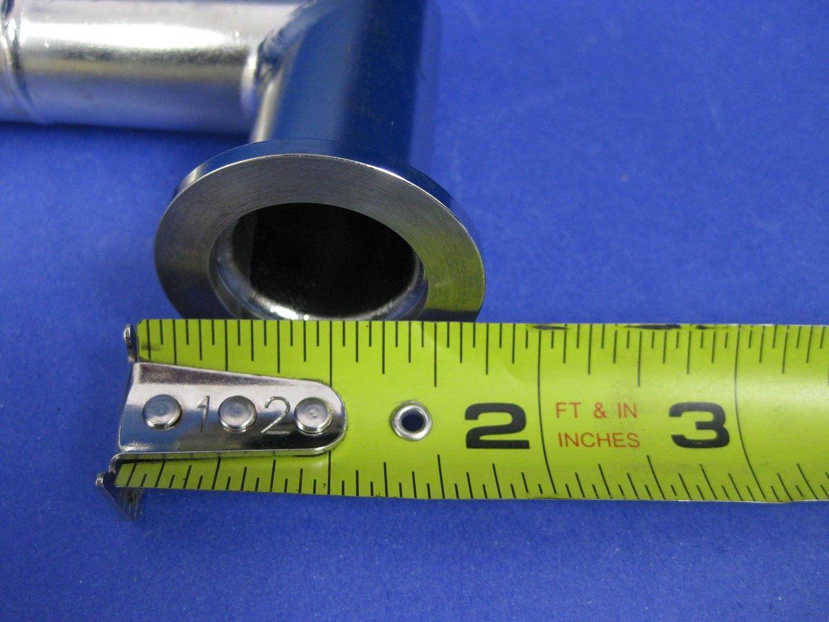 Used Vacuum Tube Weldment, NW20 Miltered Elbow x Conical NW16 w/ Bellows Neck, New