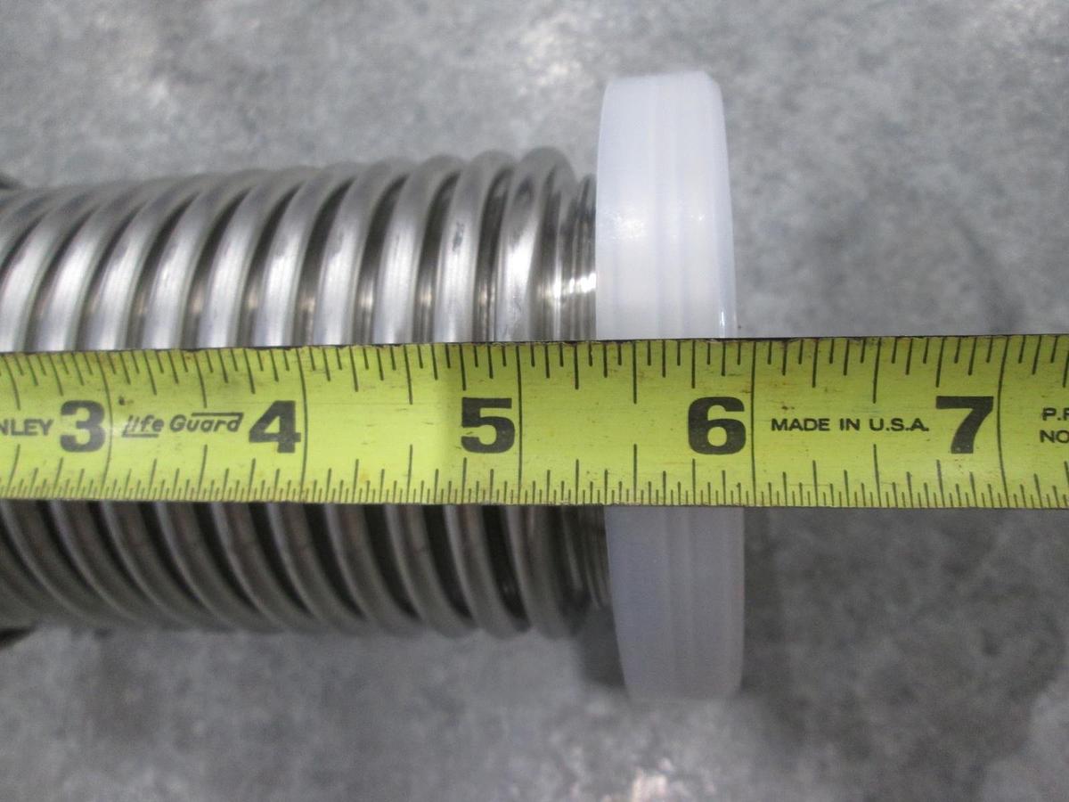 Used Stainless Steel Formed Bellows Vacuum Pipe/Hose, 6"L, 101MM Flange, Used
