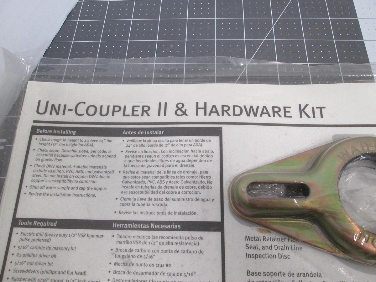 Sloan 1001520 Uni-Coupler II & Hardware Kit Waterfree Urinal NEW NOS