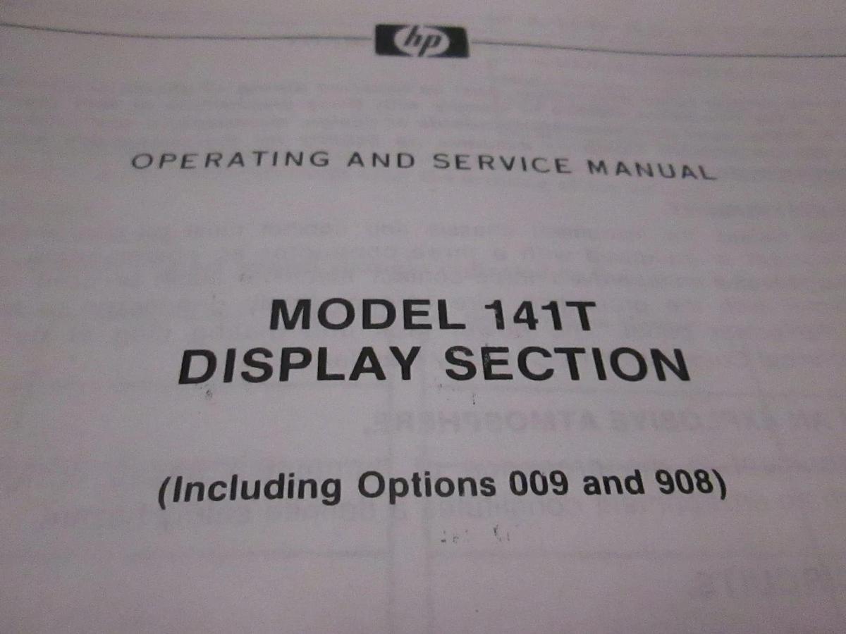 Used HP Model 141T Display Section, Operating and Service Manual, Used