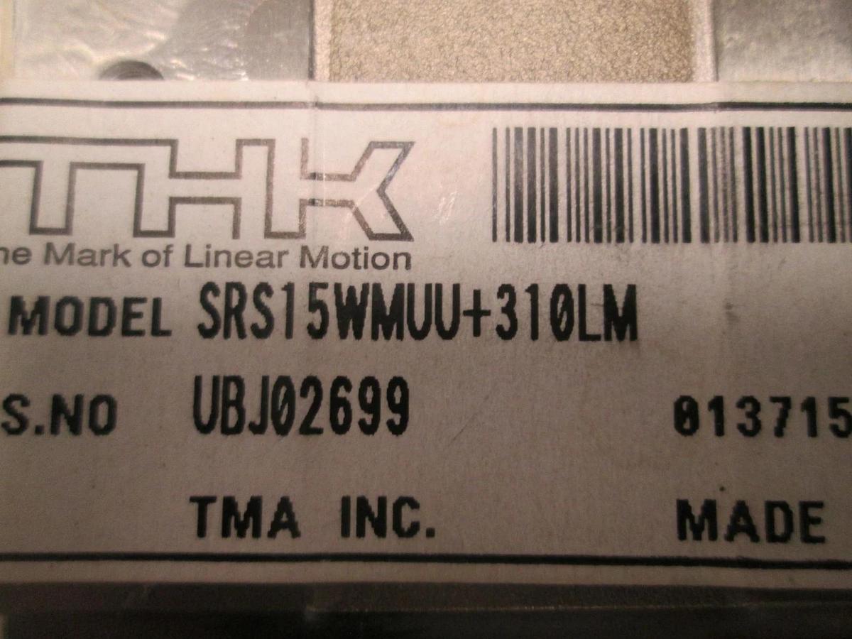 Used THK, SRS15WMUU+310LM, Linear Bearing Block w/ Slide Rail, New