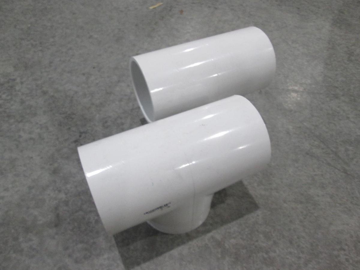 Spears, SCH 40 D2466, 401-020, 2", White Tee Fitting, New, Lot of 2