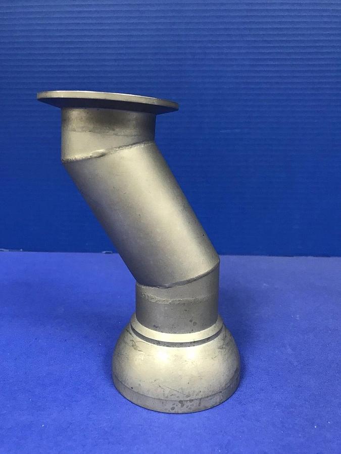 Used Stainless Steel 45° Elbow Vacuum Pipe w/ 75/50 Ball Socket to NW50, Used