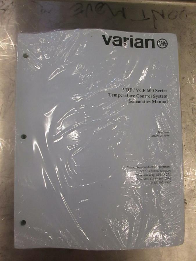 Used Varian VDF/VCF 600 Series Temperature Control System Schematics Manual, New
