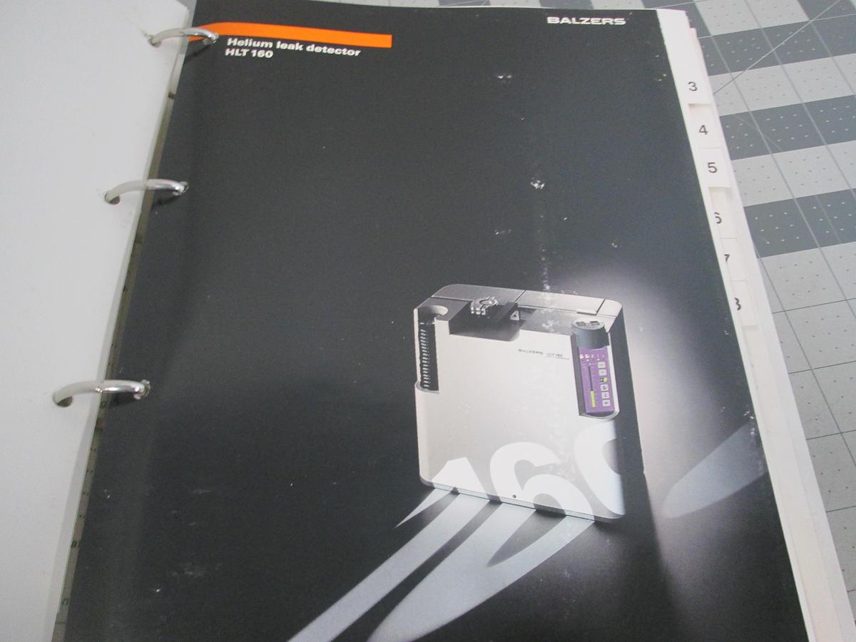 Used Balzers, HLT 160, Helium Leak Detector Manual, Used