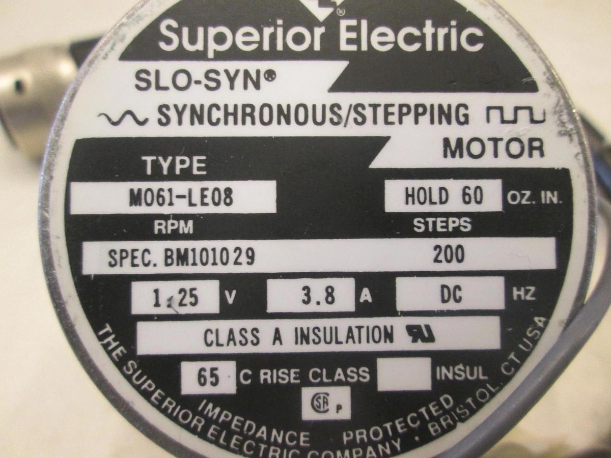 Used Superior Electric, Slo-Syn Synchronous Step Motor, M061-LE08, Used