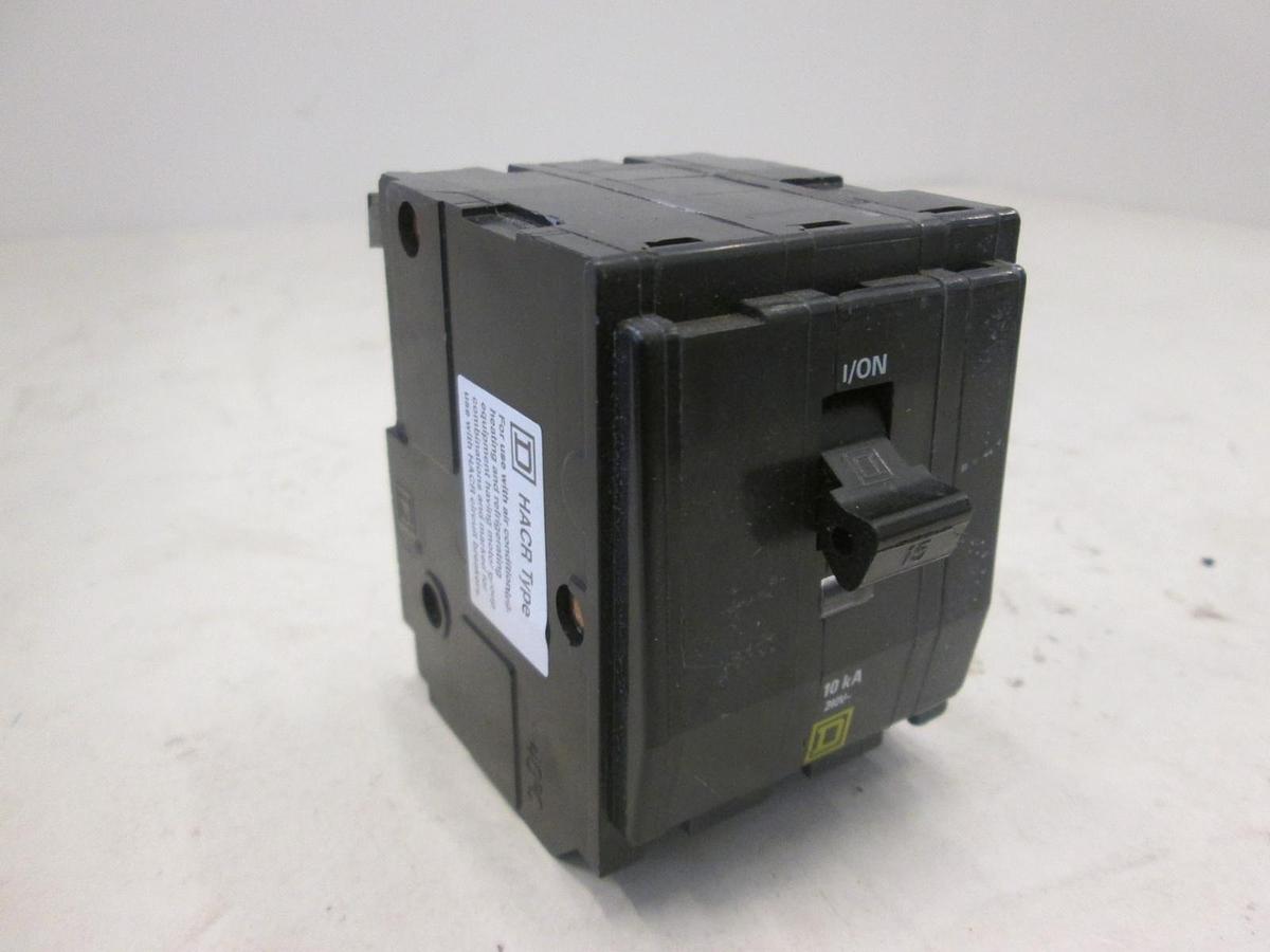 Used Square D, Type QO Circuit Breaker, 15A, 3 Pole, Used