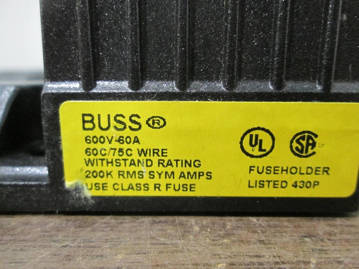 Used Buss, R60060-2CR, Fuseholder, 600V, 60A, Used, Lot of 5