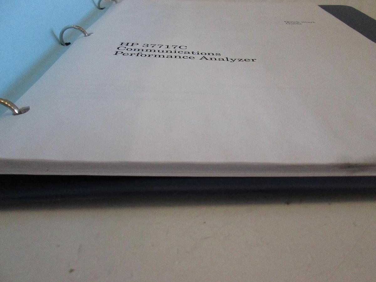 Used HP 37717C Communications Performance Analyzer Quick Start Guide, Used