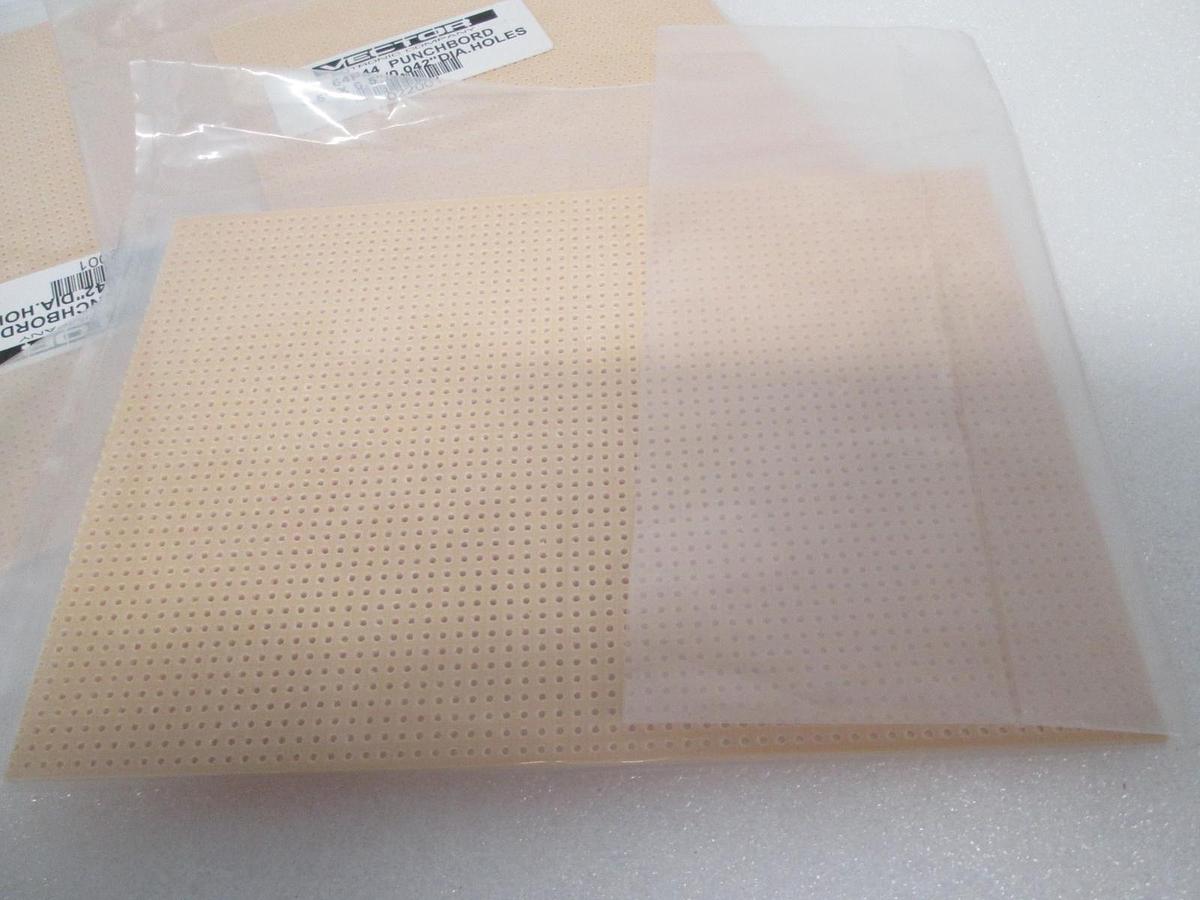 Vector, 64P44 Punchboard, 4.5" x 6.5"/0.042" DIA Holes, New Lot of 3