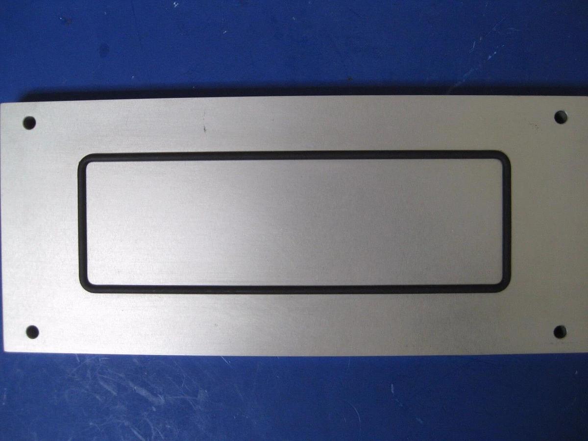 Used Leak Check Plate, 9.5" x 4" w/ 6.5" x 2.25" O-Ring, Used